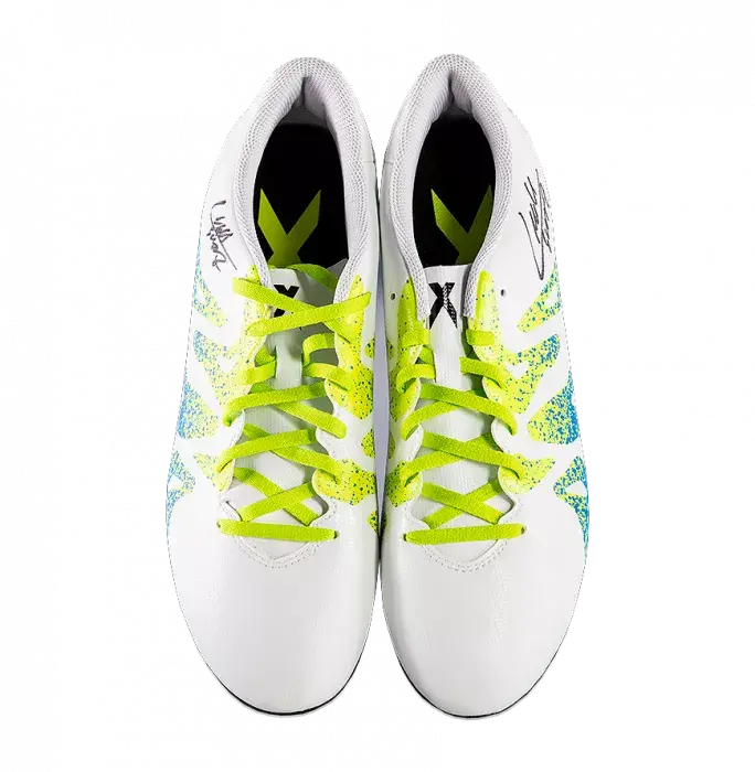 Icons Luis Suarez Signed White And Blue Adidas X 16.4 Boot