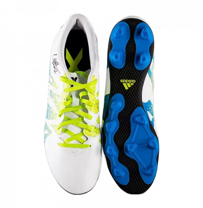 Icons Luis Suarez Signed White And Blue Adidas X 16.4 Boot