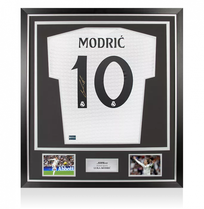 icons Luka Modric Back Signed Authentic Real Madrid 2024-25 Home Shirt In Classic Frame