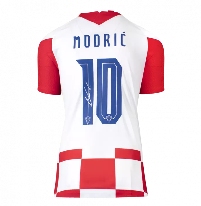 icons Luka Modric Back Signed Croatia 2020-21 Home Shirt