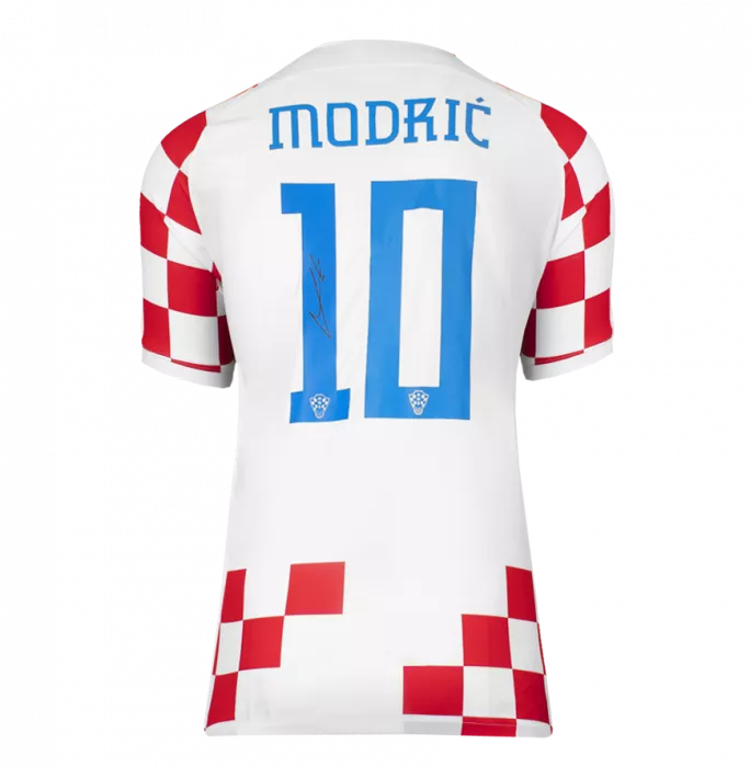 Icons Luka Modric Back Signed Croatia 2022-23 Home Shirt In Hero Frame: Option 1