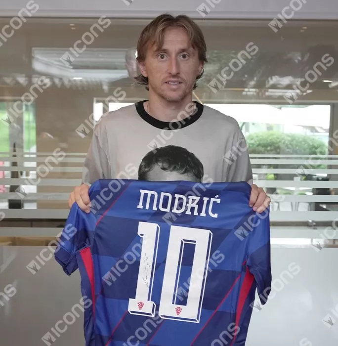 Icons Luka Modric Back Signed Croatia 2024 Away Shirt In Deluxe Packaging