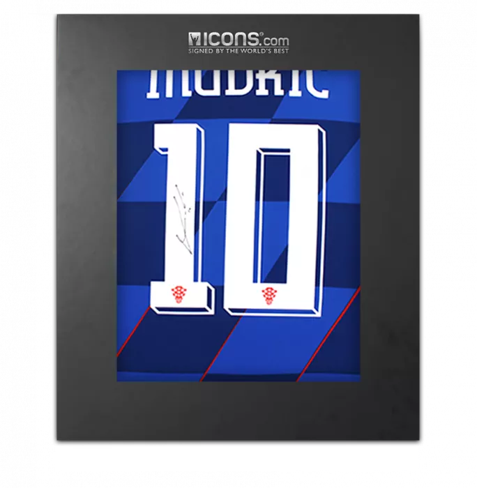 icons Luka Modric Back Signed Croatia 2024 Away Shirt In Deluxe Packaging