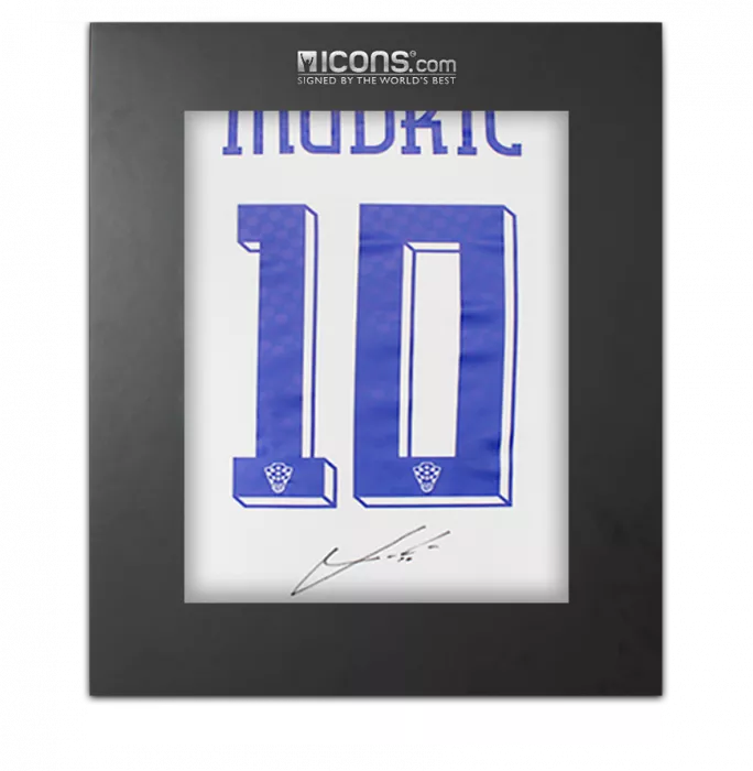 icons Luka Modric Back Signed Croatia 2024 Home Shirt In Deluxe Packaging