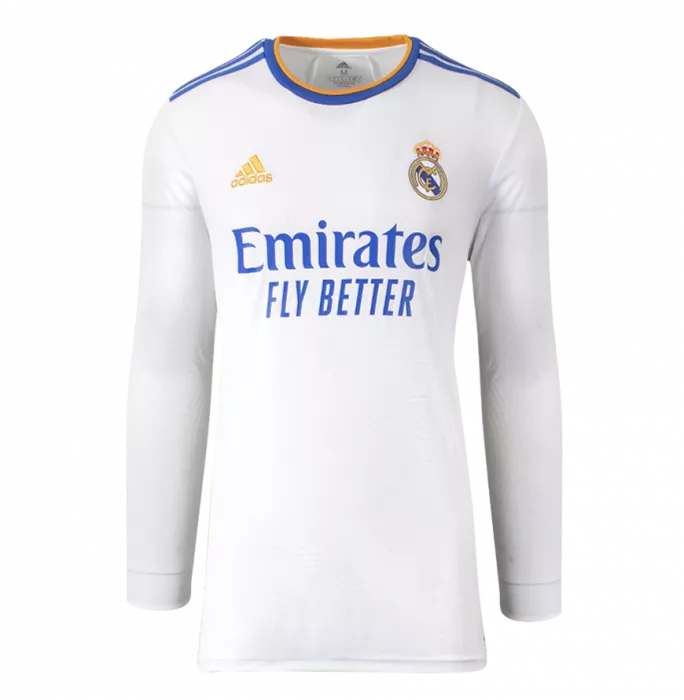 Icons Luka Modric Back Signed Real Madrid 2021-22 Long Sleeve Home Shirt With Fan Style Numbers: UCL Edition In Classic Frame