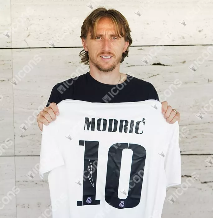 Icons Luka Modric Back Signed Real Madrid 2022-23 Home Shirt In Classic Frame