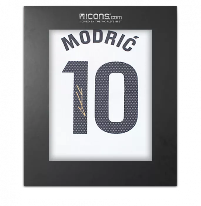 icons Luka Modric Back Signed Real Madrid 2023-24 Home Shirt In Deluxe Packaging