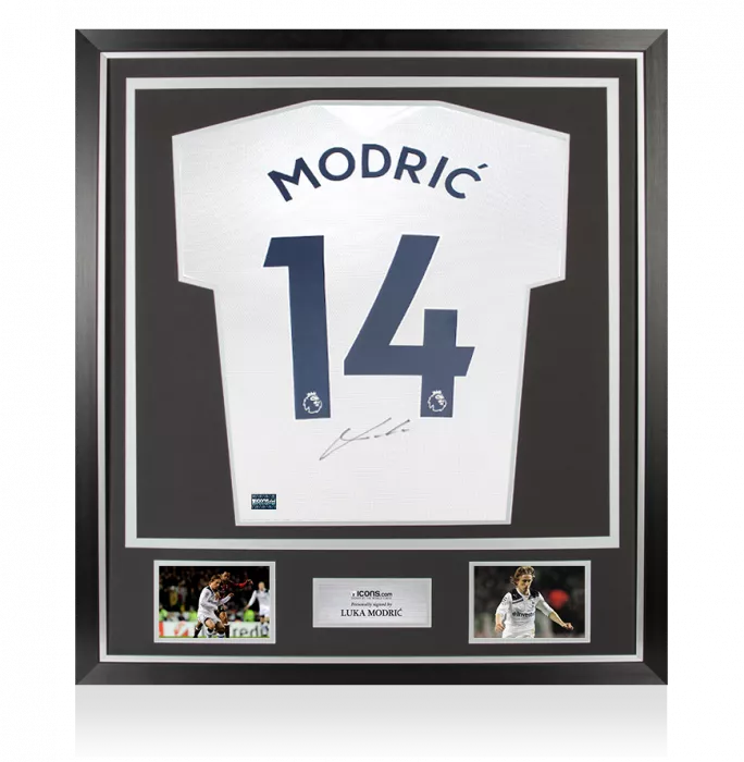 icons Luka Modric Back Signed Tottenham Hotspur 2021-22 Home Shirt In Classic Frame