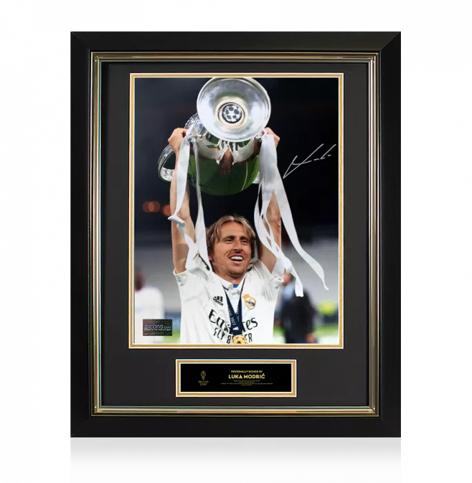 icons Luka Modric Official Ballon d'Or™ Signed and Framed Real Madrid Photo: 2022 UEFA Champions League Winner
