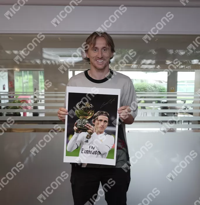 Icons Luka Modric Official Ballon D'Or™ Signed Ballon D'Or Winner Photo