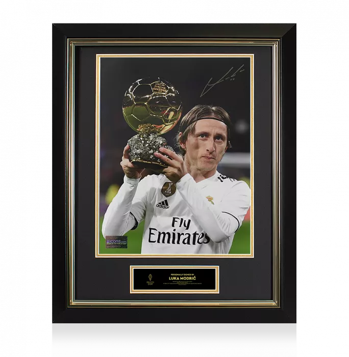 icons Luka Modric Official Ballon d'Or™ Signed Ballon d'Or Winner Photo