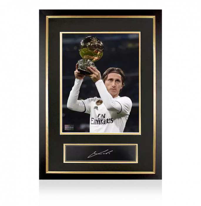icons Luka Modric Official Ballon d'Or™ Signed Plaque and Photo Frame: 2018 Winner