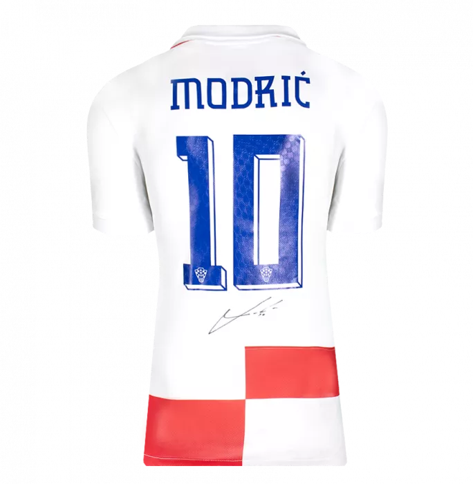 Icons Luka Modric Official FIFA World Cup™ Back Signed And Hero Framed Croatia 2024 Home Shirt