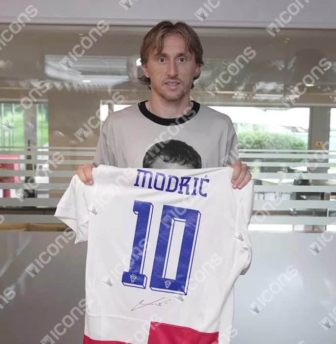 Icons Luka Modric Official The Best FIFA Football Awards™ Back Signed And Framed Croatia 2024 Home Shirt: 2018 Winner