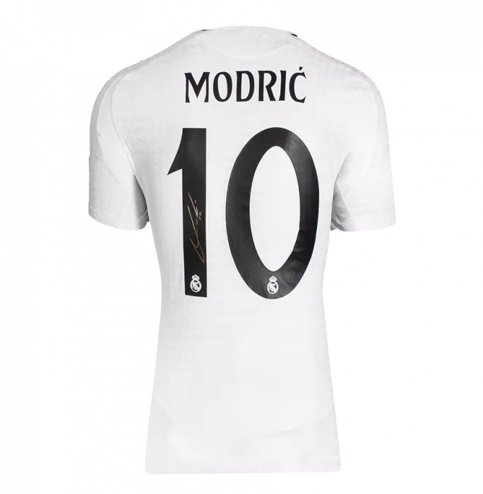 Icons Luka Modric Official UEFA Champions League Back Signed And Framed Authentic Real Madrid 2024-25 Home Shirt