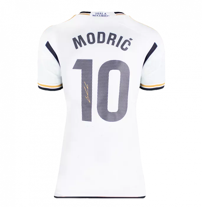 Icons Luka Modric Official UEFA Champions League Back Signed And Framed Real Madrid CF 2023-24 Home Shirt