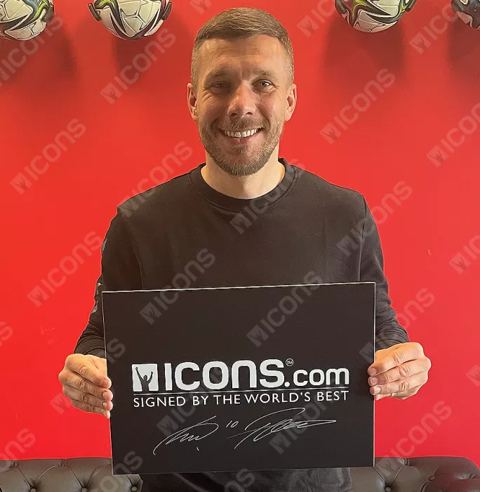 Icons Lukas Podolski Signed UEFA Champions League Football