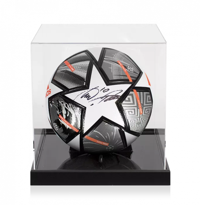 icons Lukas Podolski Signed UEFA Champions League Football In Acrylic Case
