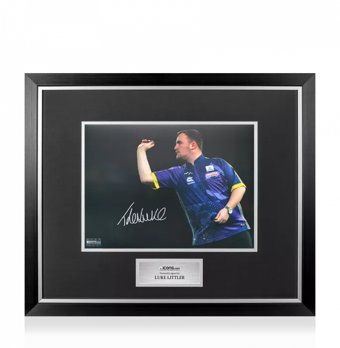 icons Luke Littler Signed Photo In Premium Photo Frame