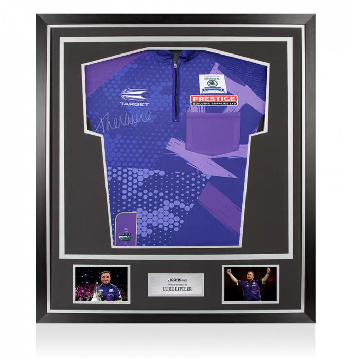 icons Luke Littler Signed Polo Shirt In Classic Frame