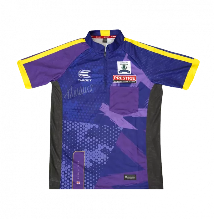 Icons Luke Littler Signed Polo Shirt In Hero Frame: Option 1