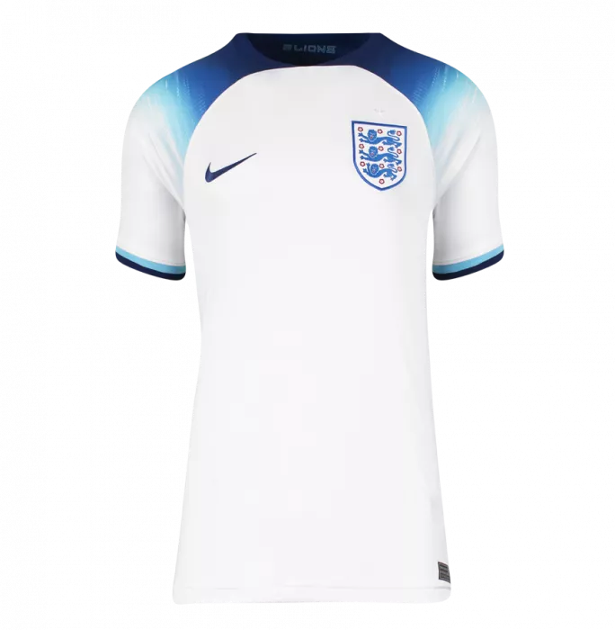 Icons Luke Shaw Back Signed England 2022 Home Shirt With Fan Style Numbers In Classic Frame