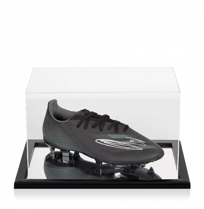 icons Luke Shaw Signed Black Adidas X Boot In Acrylic Case