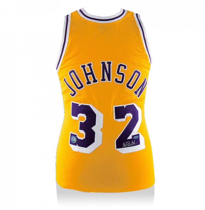Icons Magic Johnson Back Signed LA Lakers Home Jersey