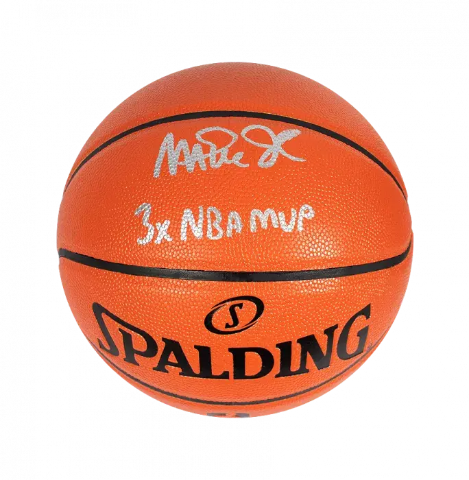 icons Magic Johnson Signed Spalding NBA Basketball: "3x NBA MVP" Special Edition