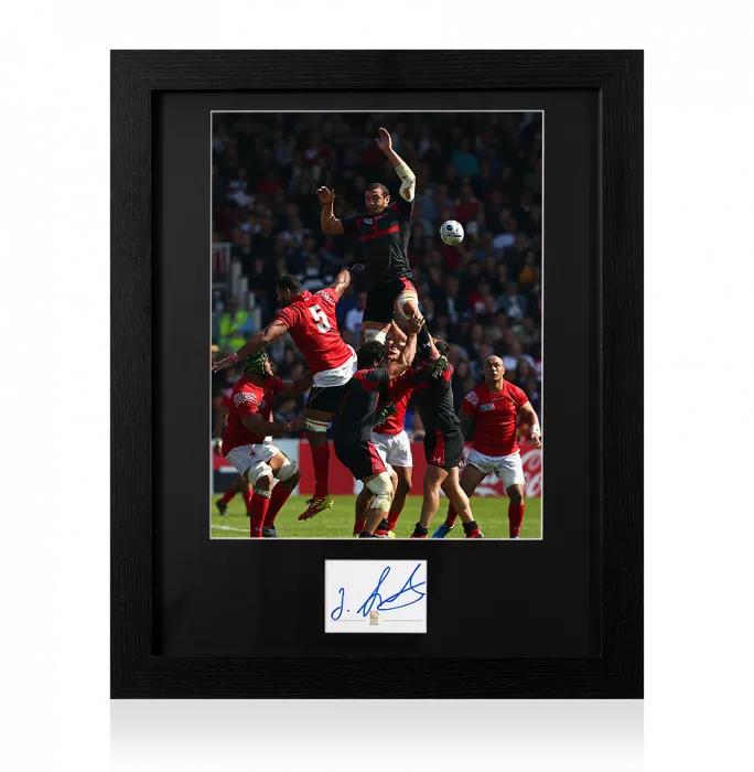 icons Mamuka Gorgodze Signed Rugby World Cup 2015 Card and Georgia Photo Frame
