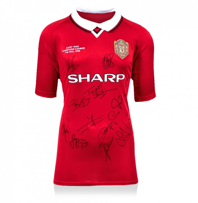icons Manchester United 1999 Shirt Signed By 12: UEFA Champions League Winners Special Edition