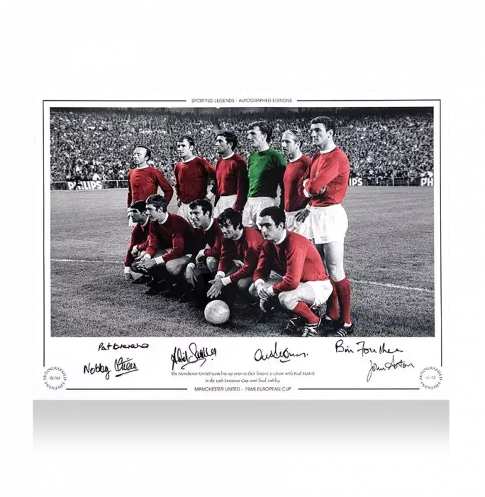 icons Manchester United Multi-Signed 1968 European Cup Photo