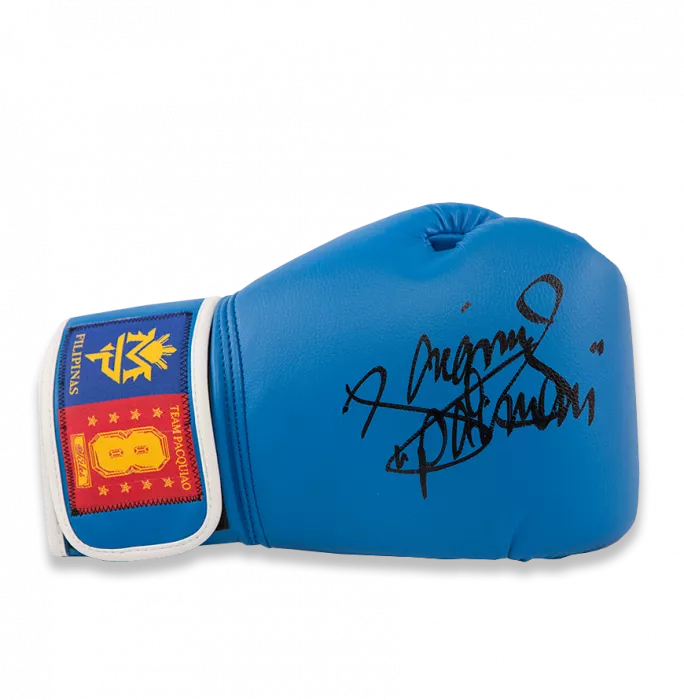 icons Manny Pacquiao Signed Blue Team Pacquiao Boxing Glove