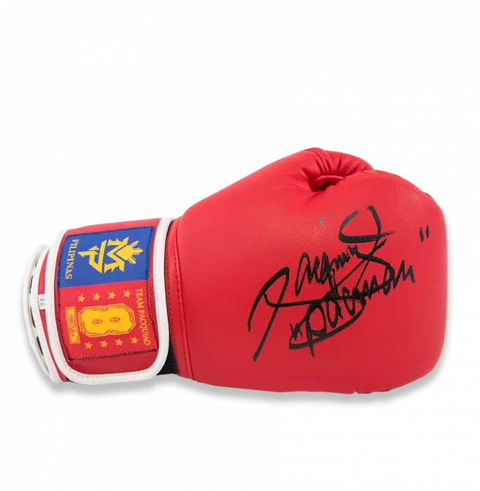icons Manny Pacquiao Signed Red Team Pacquiao Boxing Glove