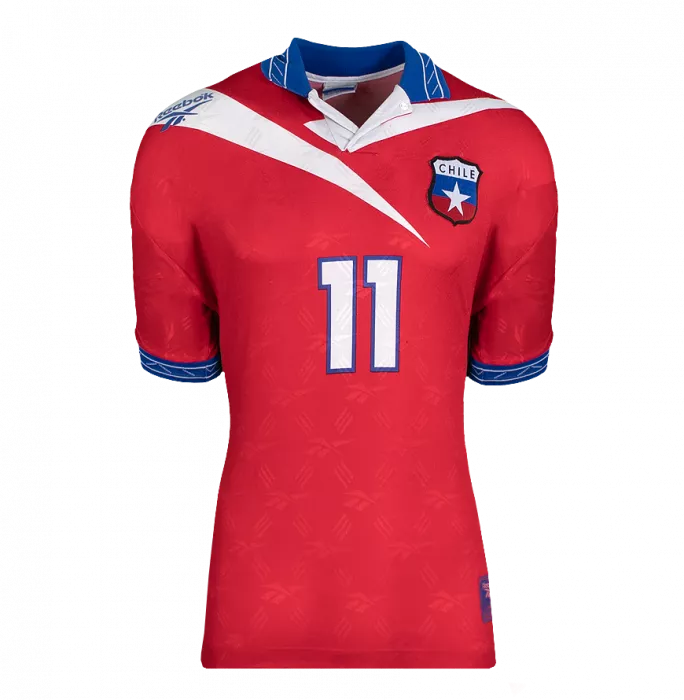 Icons Marcelo Salas Official 1998 FIFA World Cup™ Back Signed And Hero Framed Chile 1998 Home Shirt