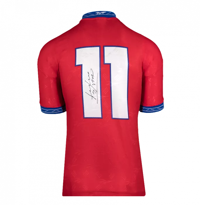 Icons Marcelo Salas Official 1998 FIFA World Cup™ Back Signed And Framed Chile 1998 Home Shirt
