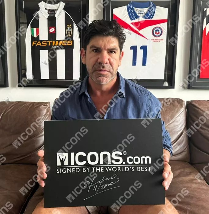 Icons Marcelo Salas Official 1998 FIFA World Cup™ Signed And Framed Chile Photo: Goal Vs Italy