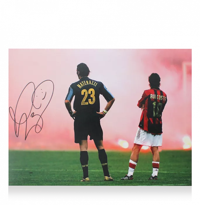 Icons Marco Materazzi Official UEFA Champions League Signed And Framed Internazionale Photo: Derby Days