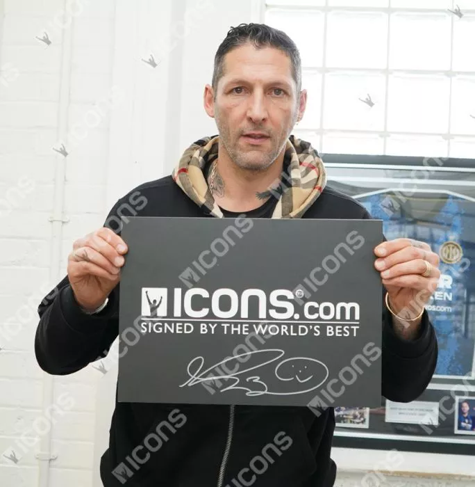 Icons Marco Materazzi Signed Italy Photo In Black Wooden Frame: 2006 FIFA World Cup Winner