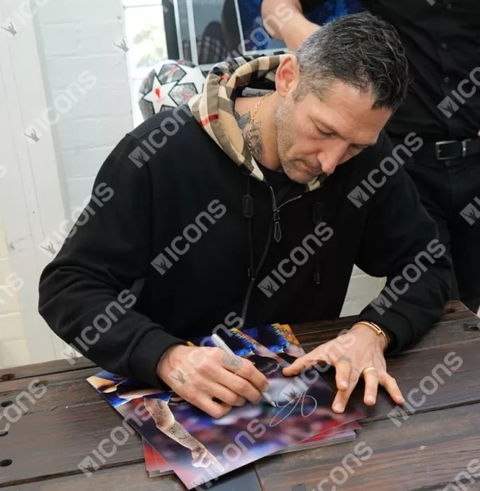 Icons Marco Materazzi Signed Italy Photo In Premium Photo Frame: 2006 FIFA World Cup Final Goal Vs France