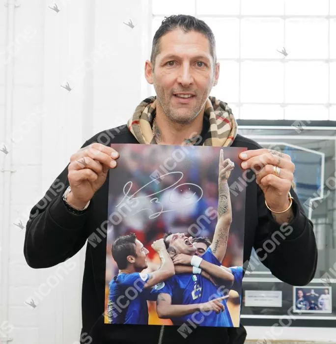 Icons Marco Materazzi Signed Italy Photo In Premium Photo Frame: 2006 FIFA World Cup Final Goal Vs France