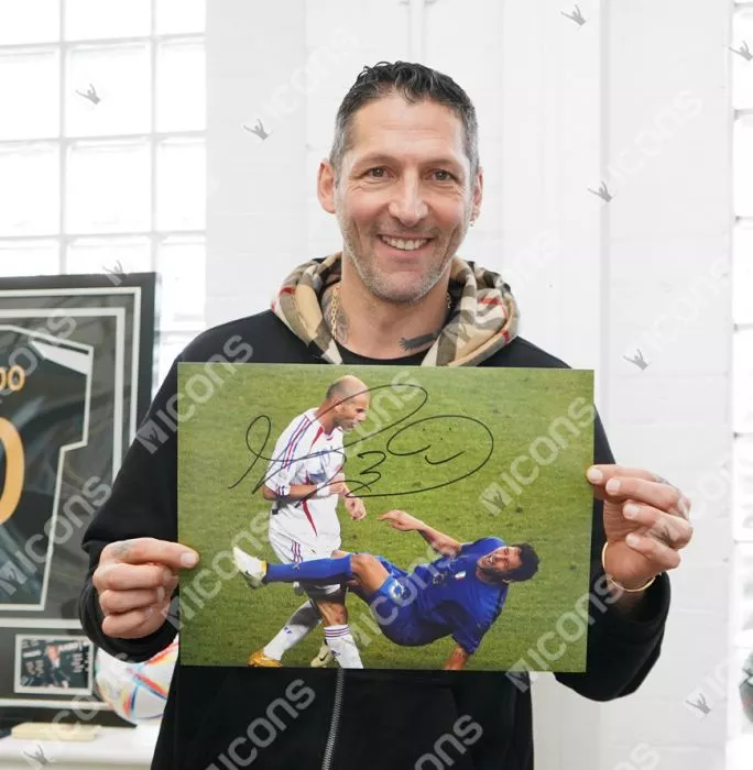 Icons Marco Materazzi Signed Italy Photo: Zinedine Zidane Headbutt