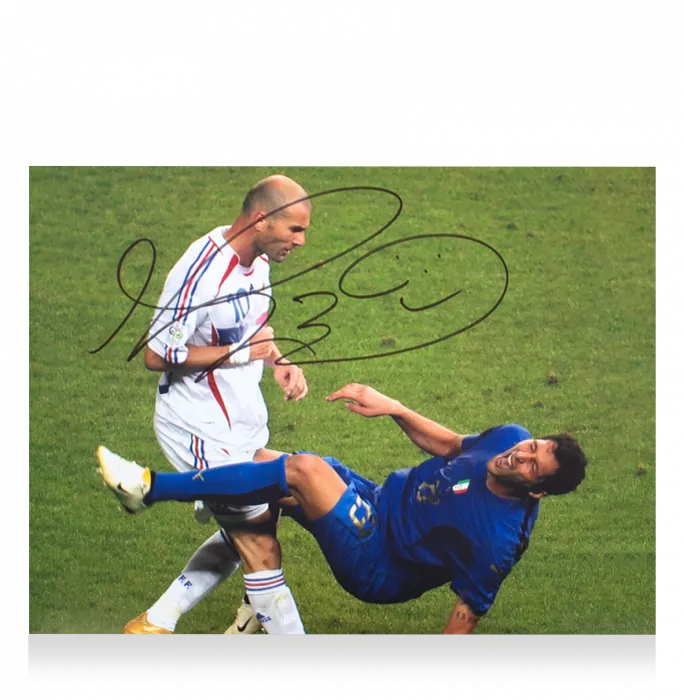 icons Marco Materazzi Signed Italy Photo: Zinedine Zidane Headbutt