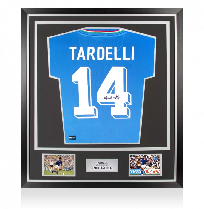 icons Marco Tardelli Back Signed Italy Retro Home Shirt In Classic Frame