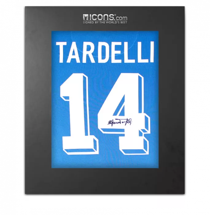 icons Marco Tardelli Back Signed Italy Retro Home Shirt In Deluxe Packaging