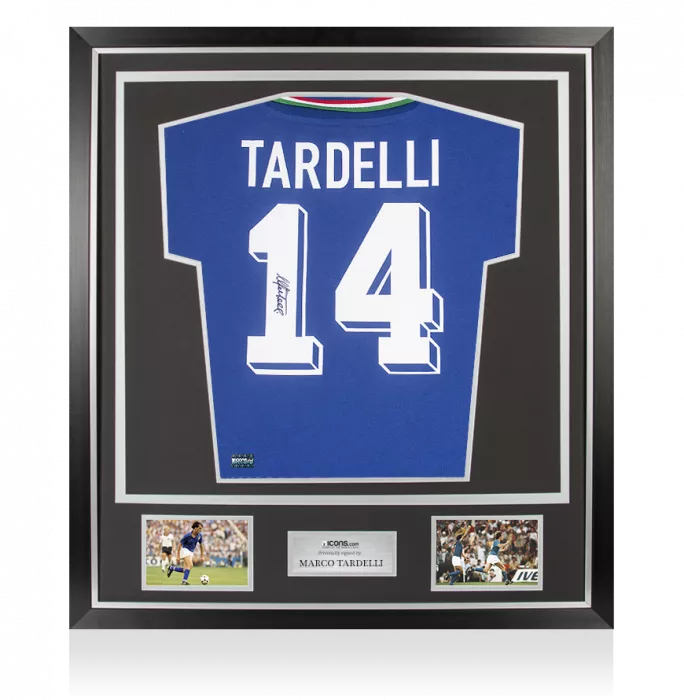 icons Marco Tardelli Back Signed Retro Italy Home Shirt In Classic Frame