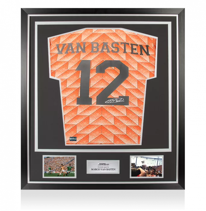 icons Marco van Basten Back Signed Netherlands 1988 Home Shirt In Classic Frame