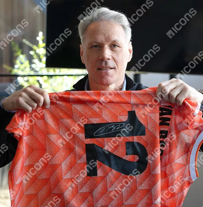 Icons Marco Van Basten Back Signed Netherlands 1988 Home Shirt In Classic Frame