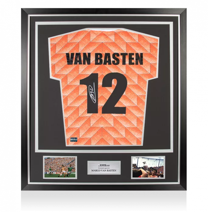icons Marco van Basten Back Signed Netherlands 1988 Home Shirt In Classic Frame