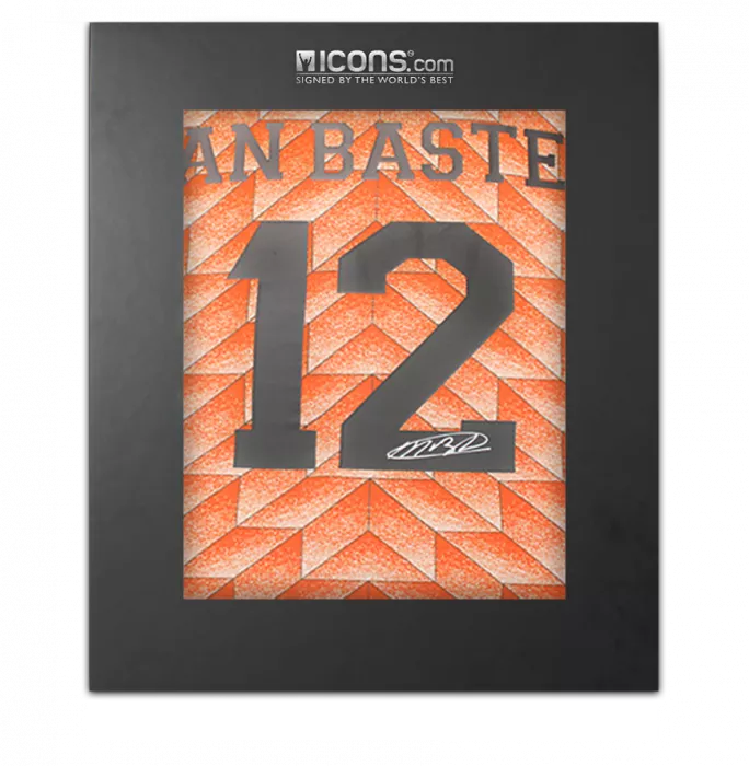 Icons Marco Van Basten Back Signed Netherlands 1988 Home Shirt In Deluxe Packaging